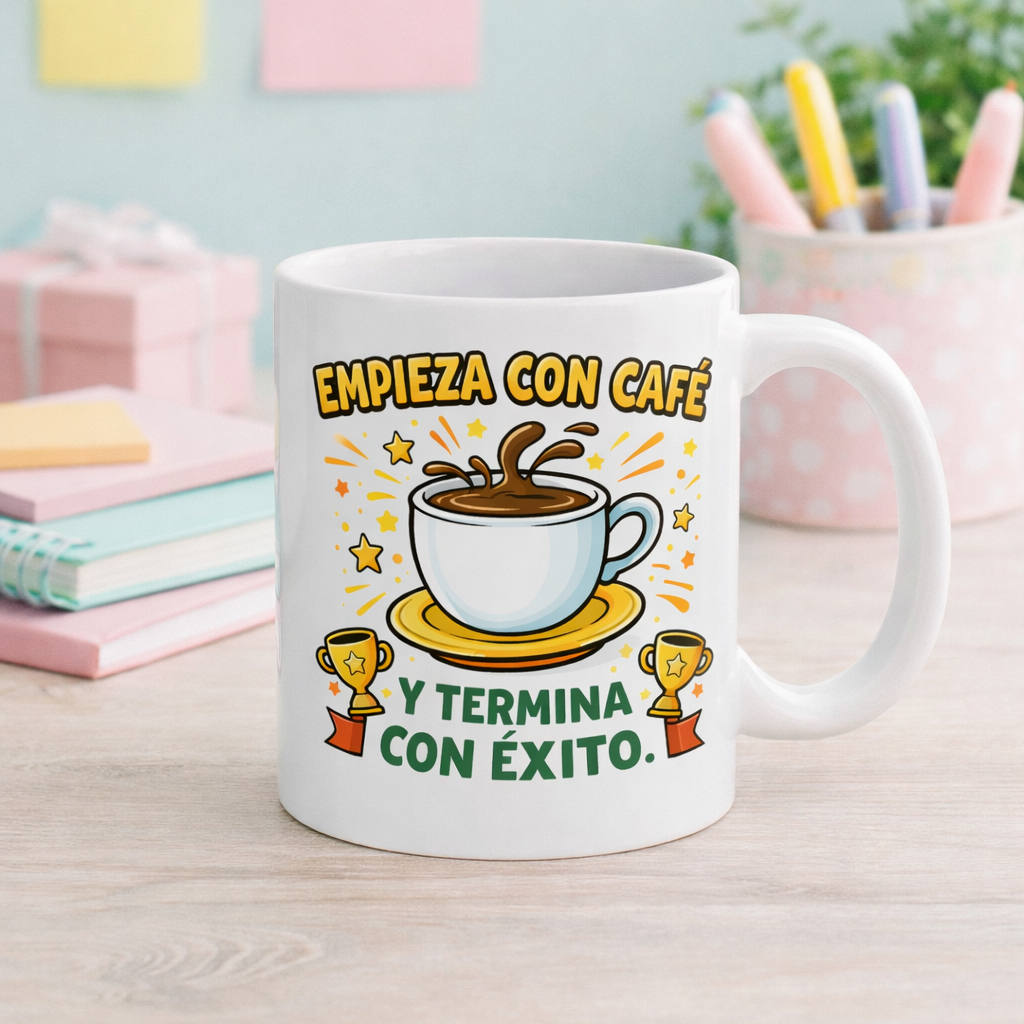 Taza Empieza con Café y termina con Éxito