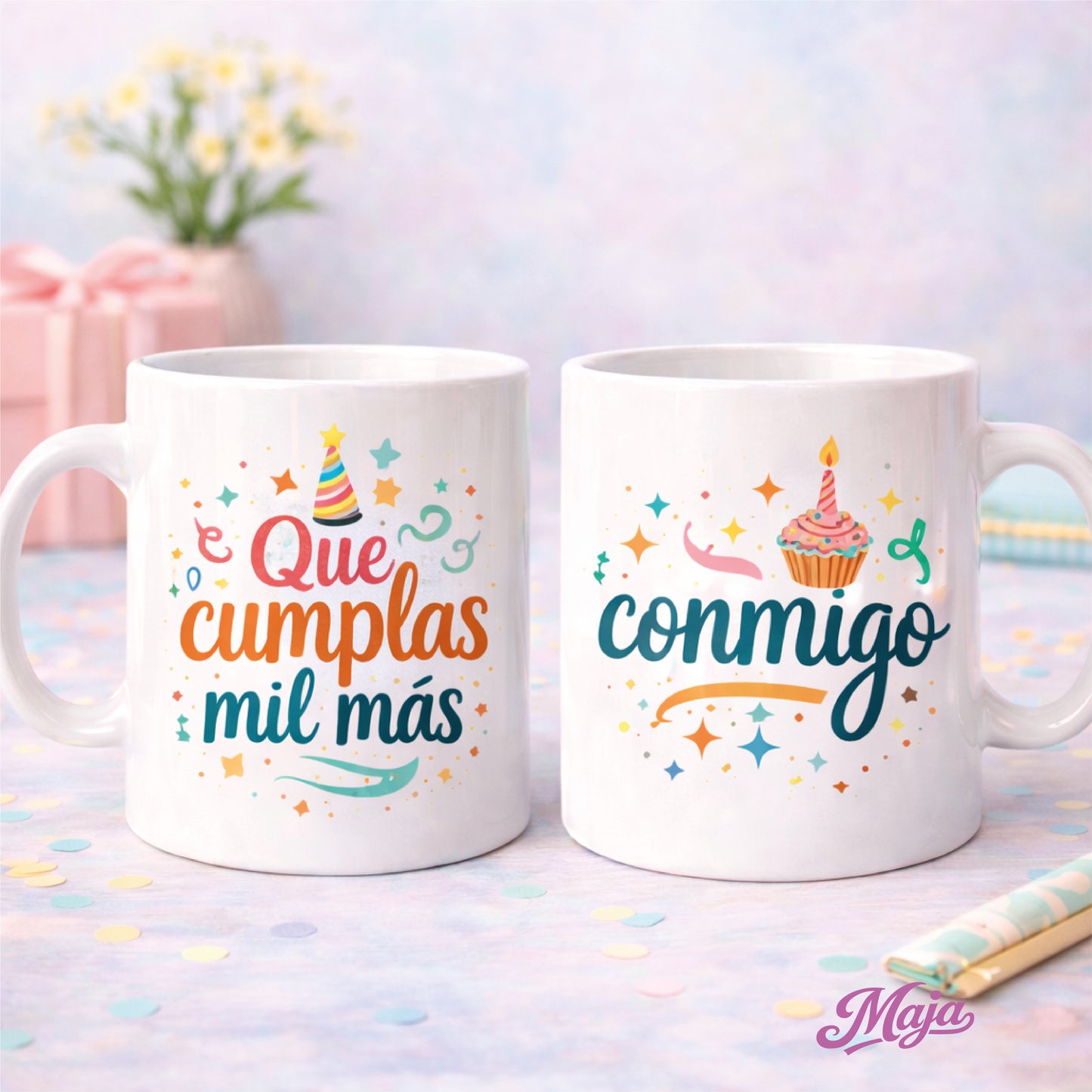 Taza Que Cumplas mil mas conmigo - Cumpleaños