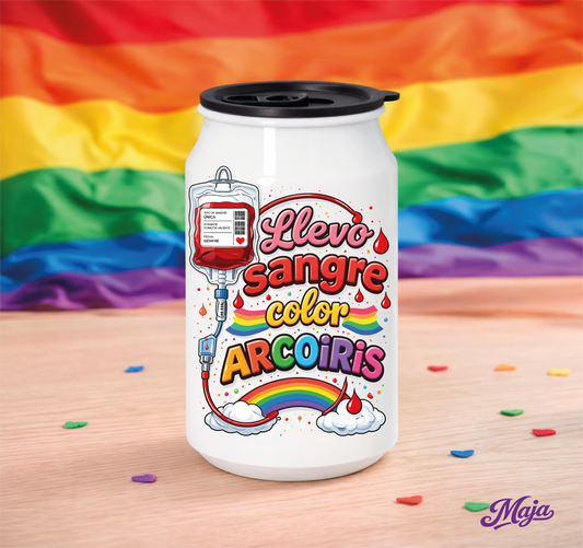 Lata LGTB Llevo Sangre Arcoiris